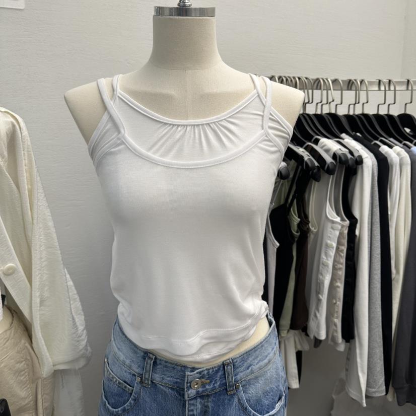 MOANA韓國代購女裝新品職業時尚休閑人氣吊帶背心假兩件雙層MOANA吊帶/背心