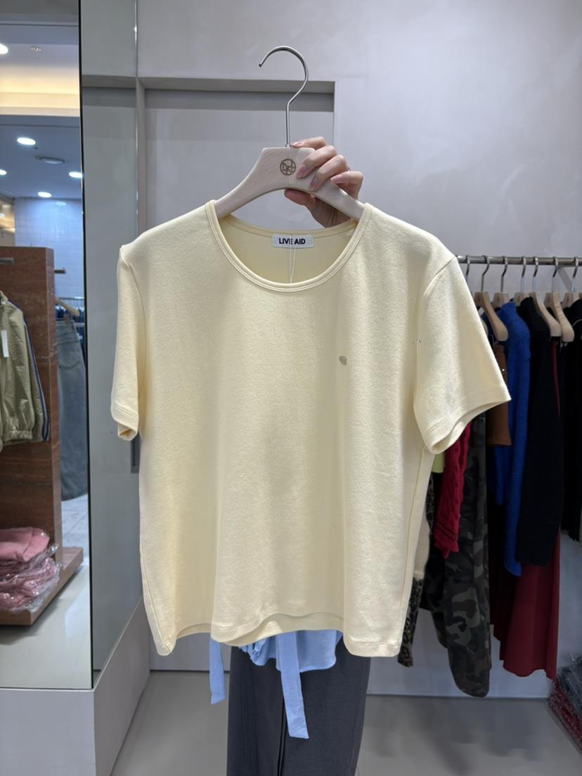 LIVE AID-P韓國直郵女裝新品時尚職業熱賣休閑真品26春夏T恤LIVE AID-PT恤