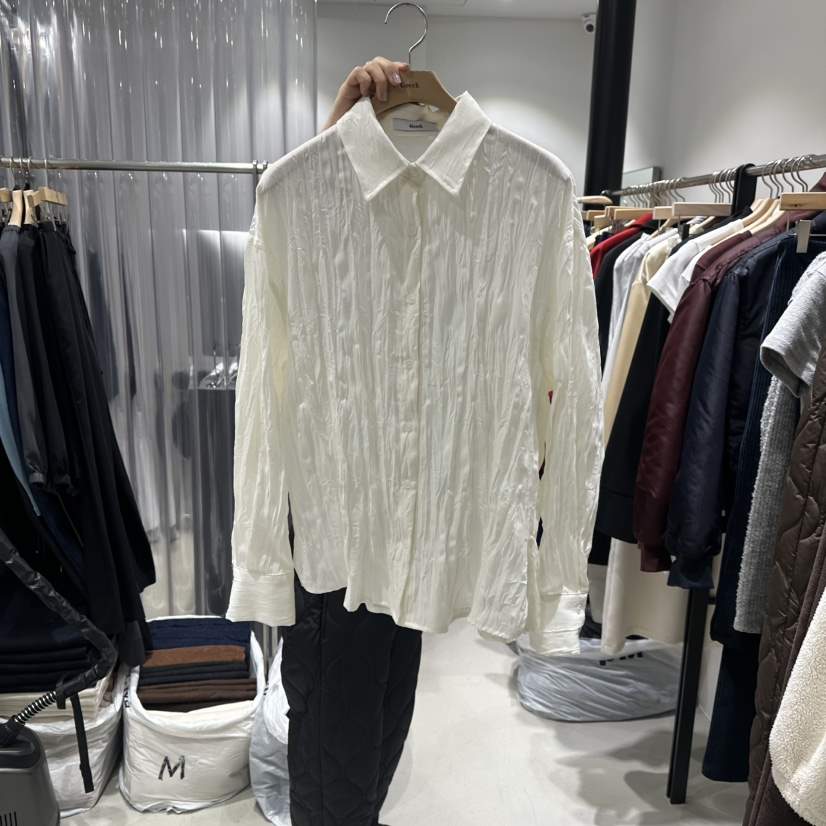 GREEK東大門代購女士新品職業時尚26春夏推薦襯衫蕾絲衫褶皺GREEK襯衫/蕾絲衫