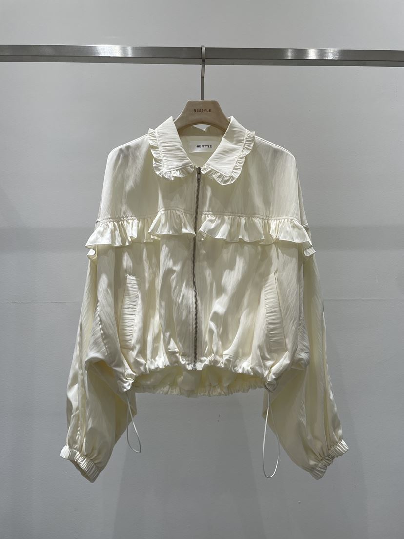 RE STYLE-Q東大門代購女裝新款推薦時尚26春夏夾克荷葉邊RE STYLE夾克