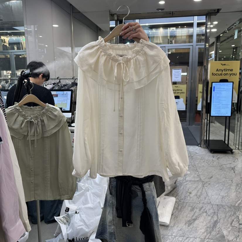 FOUNDATION東大門實拍女士新品人氣職業真品26春夏襯衫蕾絲衫FOUNDATION襯衫/蕾絲衫