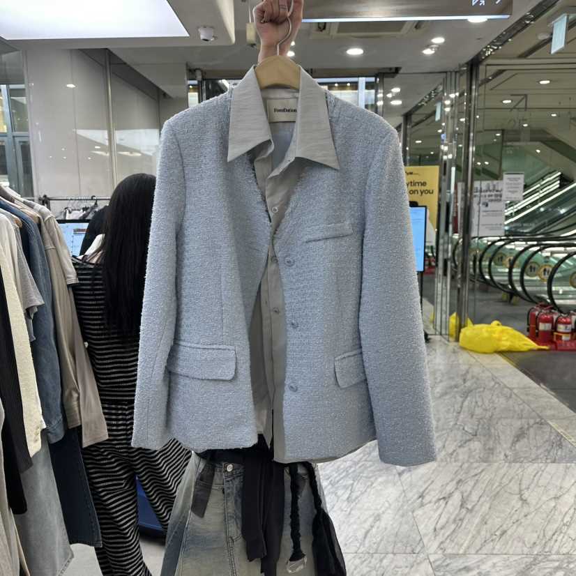 FOUNDATION東大門代購女裝新品熱賣休閑職業真品夾克粗花呢FOUNDATION夾克