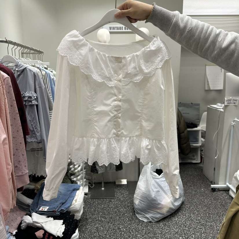 VINTAGE 888韓國代購女士新款推薦熱賣26春夏襯衫蕾絲衫VINTAGE888/TRIPLE EIGHT襯衫/蕾絲衫