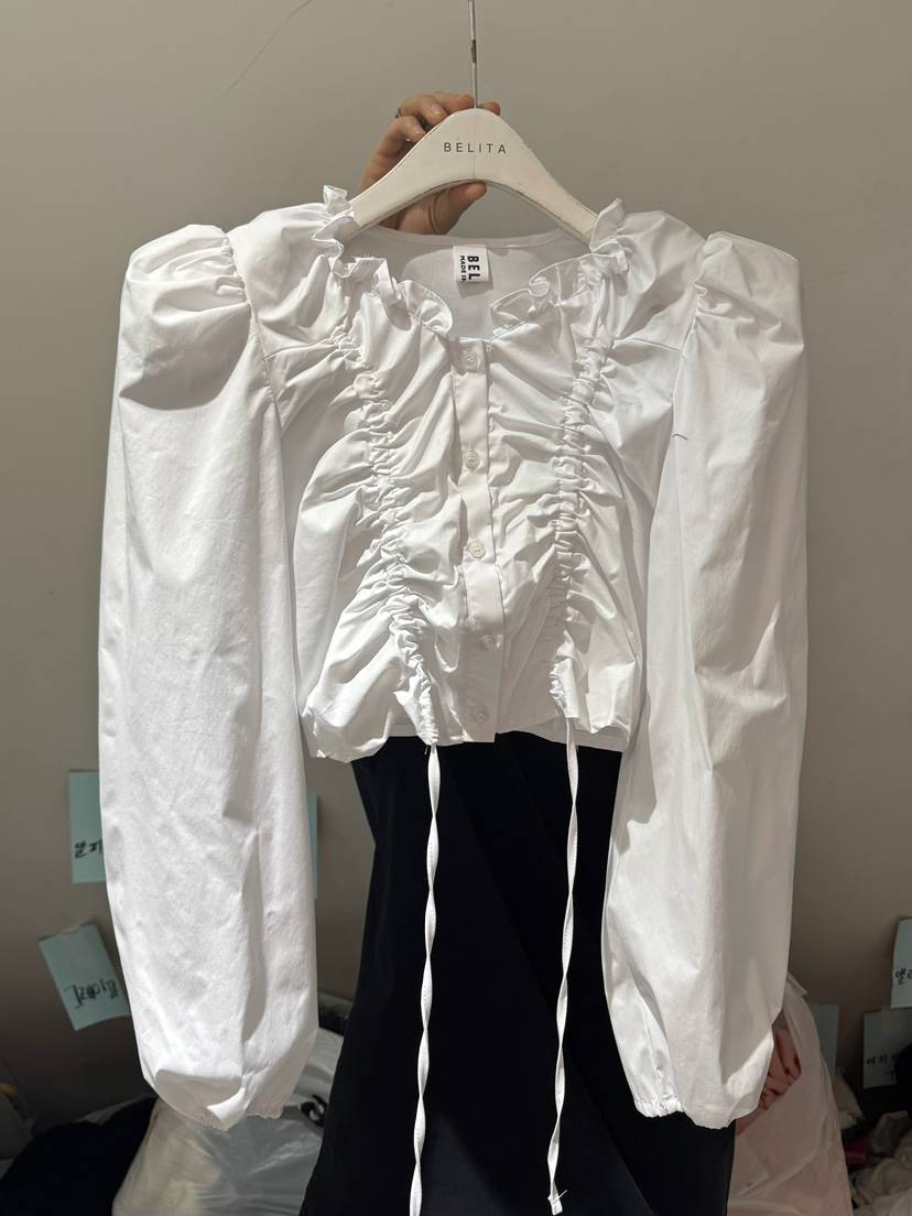 BELITA-L東大門代購女士新品真品熱賣休閑襯衫蕾絲衫系帶BELITA-L襯衫/蕾絲衫