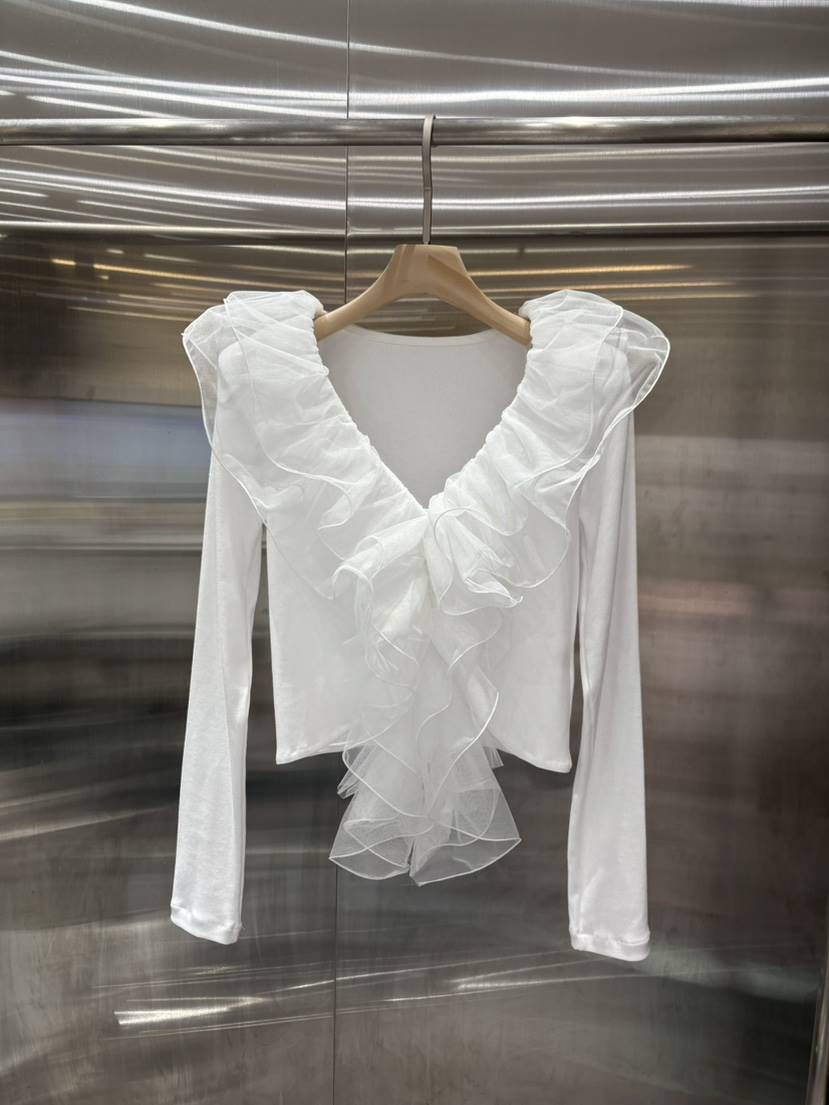 PLATFORM-L韓國直郵女裝新款真品推薦熱賣長袖T恤荷葉邊PLATFORM長袖T恤