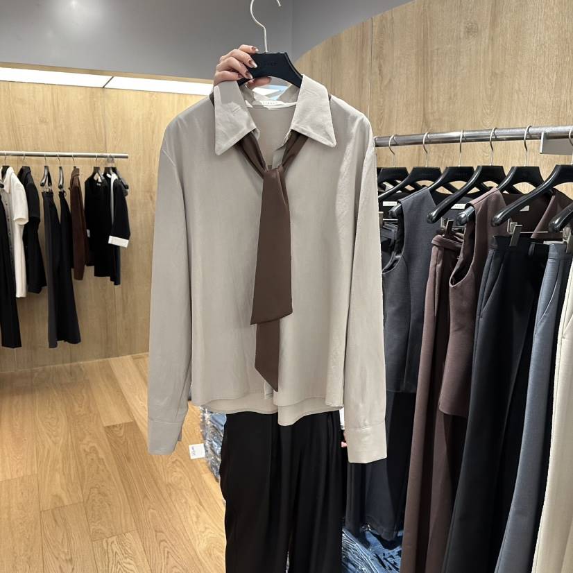 LEFANCY韓國代購女士新品熱賣人氣26春夏襯衫蕾絲衫含領帶LEFANCY襯衫/蕾絲衫