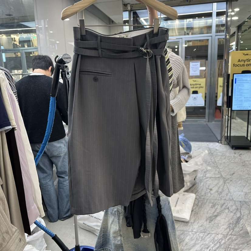 FOUNDATION韓國代購女裝新款休閑真品人氣熱賣長裙含腰帶FOUNDATION長裙