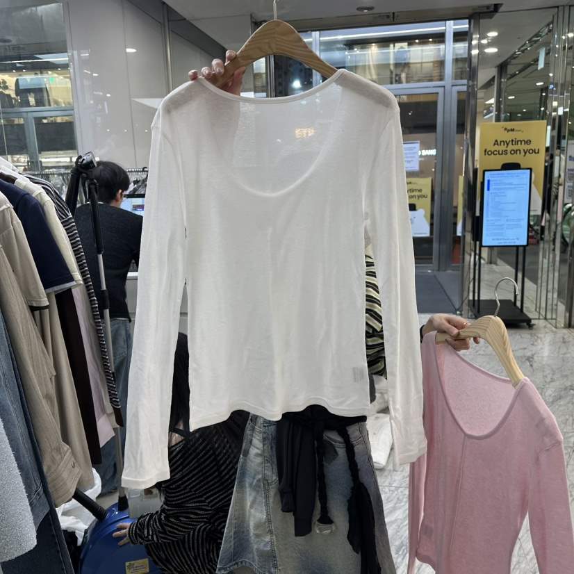 FOUNDATION韓國直郵女裝新款熱賣休閑26春夏人氣職業長袖T恤FOUNDATION長袖T恤