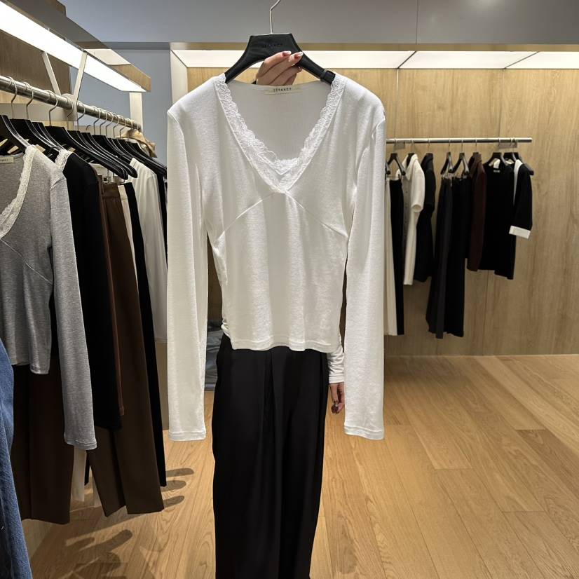 LEFANCY韓國直郵女裝新款推薦真品時尚26春夏長袖T恤假兩件LEFANCY長袖T恤