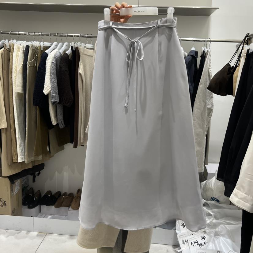 WOOD SAGE東大門代購女裝新款時尚真品26春夏長裙含腰繩WOOD SAGE長裙