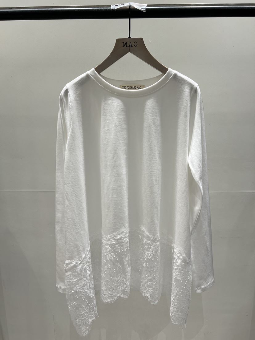 MAC韓國代購女士新品職業真品人氣休閑推薦時尚長袖T恤蕾絲THE FORWARD MAC長袖T恤