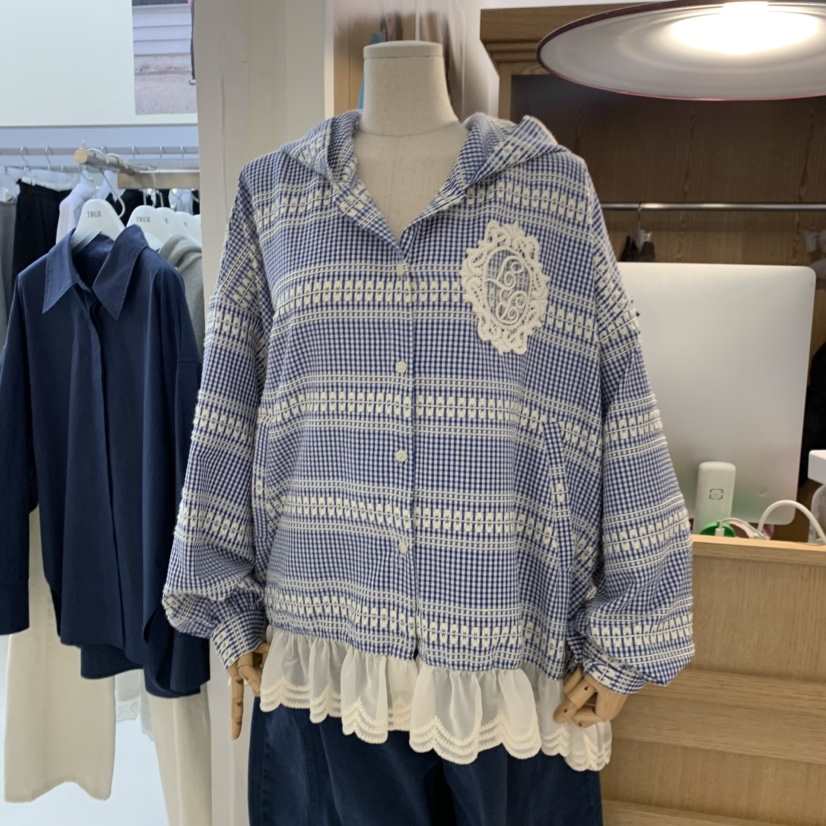 VENTI東大門直郵女裝新款休閑熱賣時尚人氣襯衫蕾絲衫連帽衫VENTI襯衫/蕾絲衫