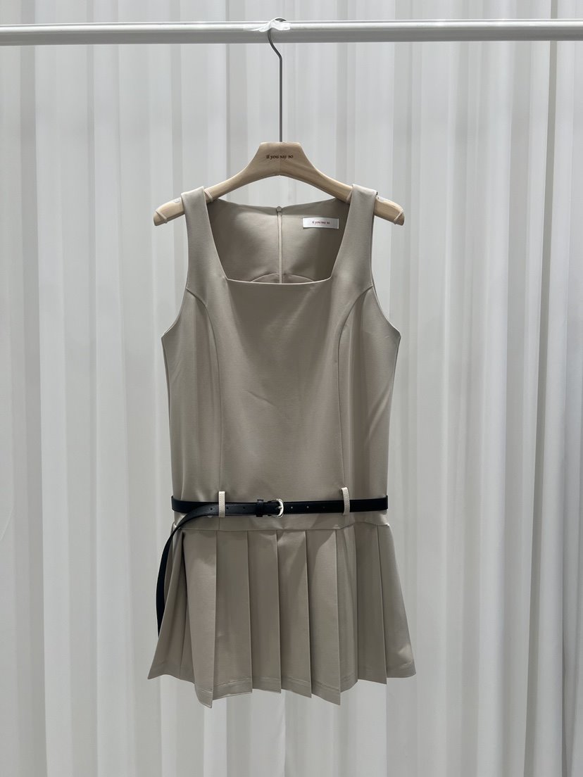 IF YOU SAY SO/PLUM-Q韓國直郵女裝新品職業連衣裙含腰帶IF YOU SAY SO/PLUM-Q連衣裙