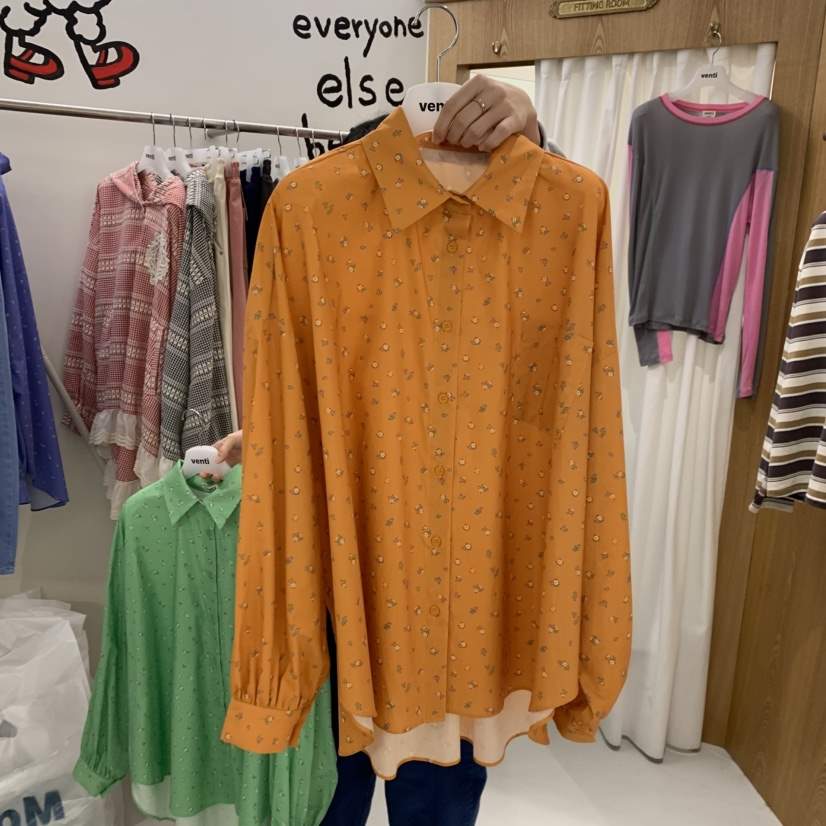 VENTI韓國直郵女士新款推薦休閑職業人氣時尚襯衫蕾絲衫口袋VENTI襯衫/蕾絲衫