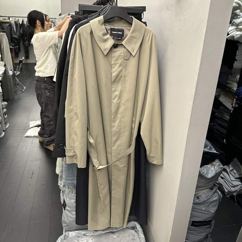 PROJECT WAVE-P東大門實拍女士新品26春夏長款風衣含腰帶PROJECT WAVE長款風衣