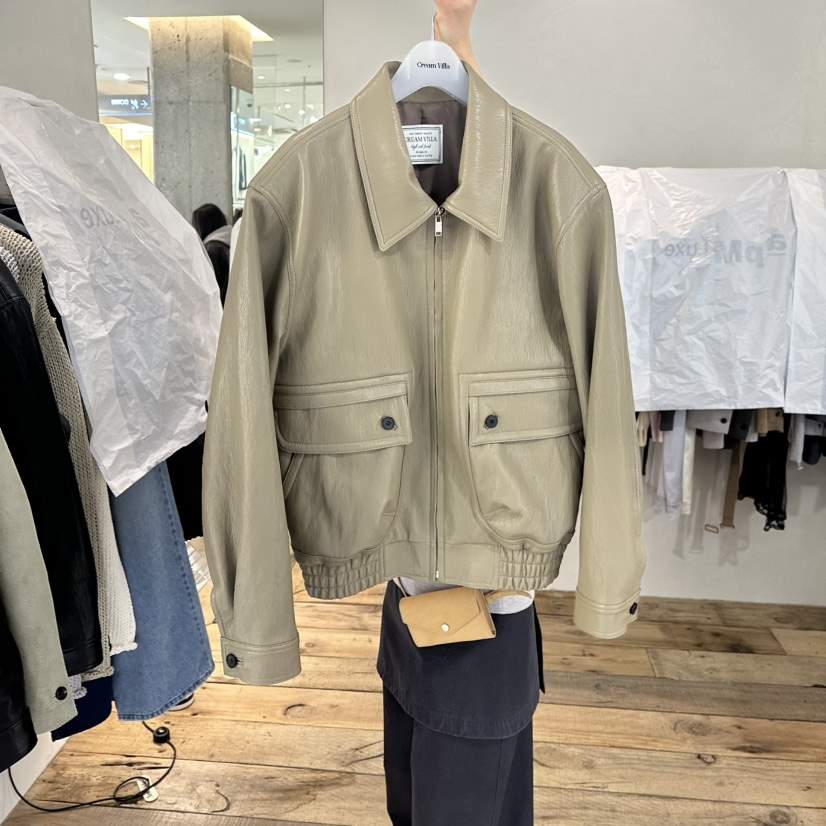 CREAM VILLA東大門實拍女裝新品熱賣夾克雙口袋CREAMVILLA夾克