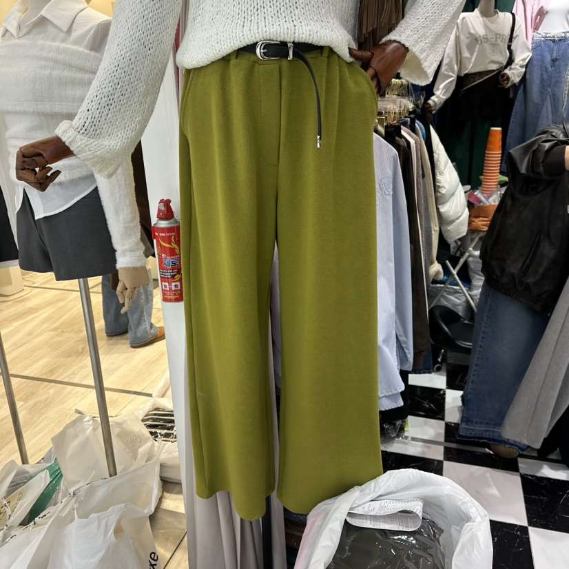 3COLOR韓國直郵女士新款職業休閑褲含腰帶Three color休閑褲