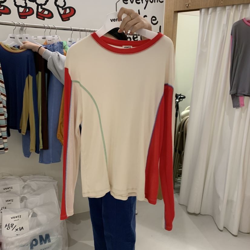 VENTI東大門代購女士新品熱賣推薦職業時尚26春季長袖T恤VENTI長袖T恤
