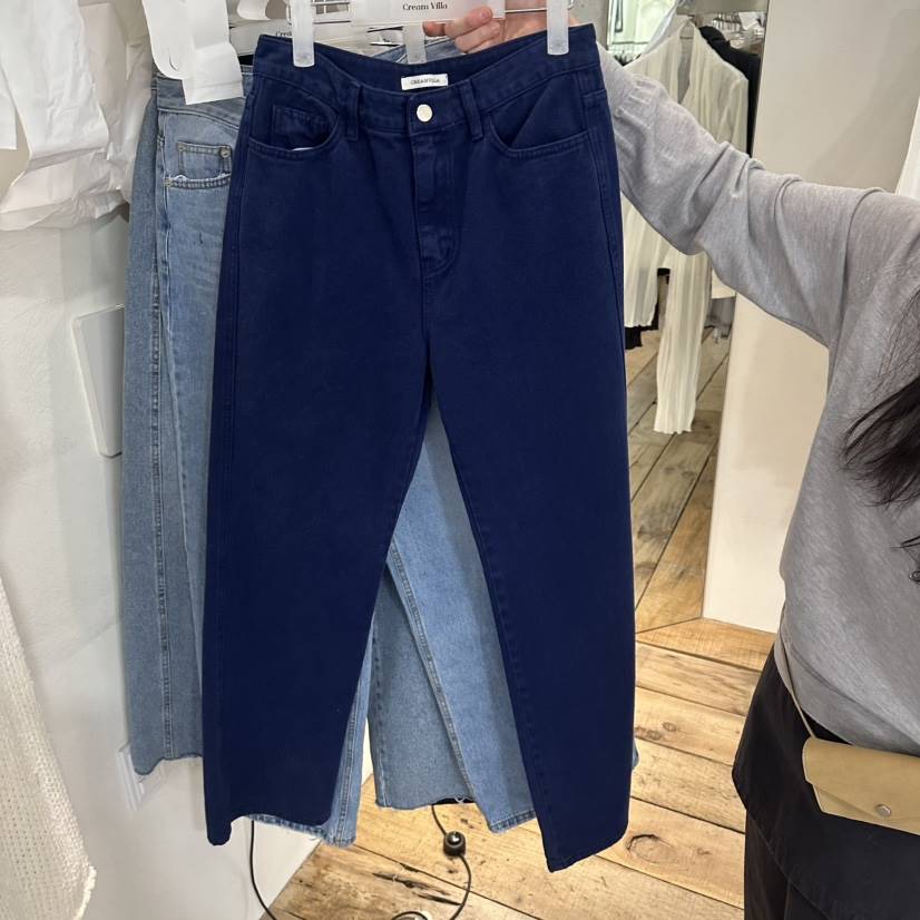 CREAM VILLA東大門實拍女裝新款休閑牛仔褲CREAMVILLA牛仔褲