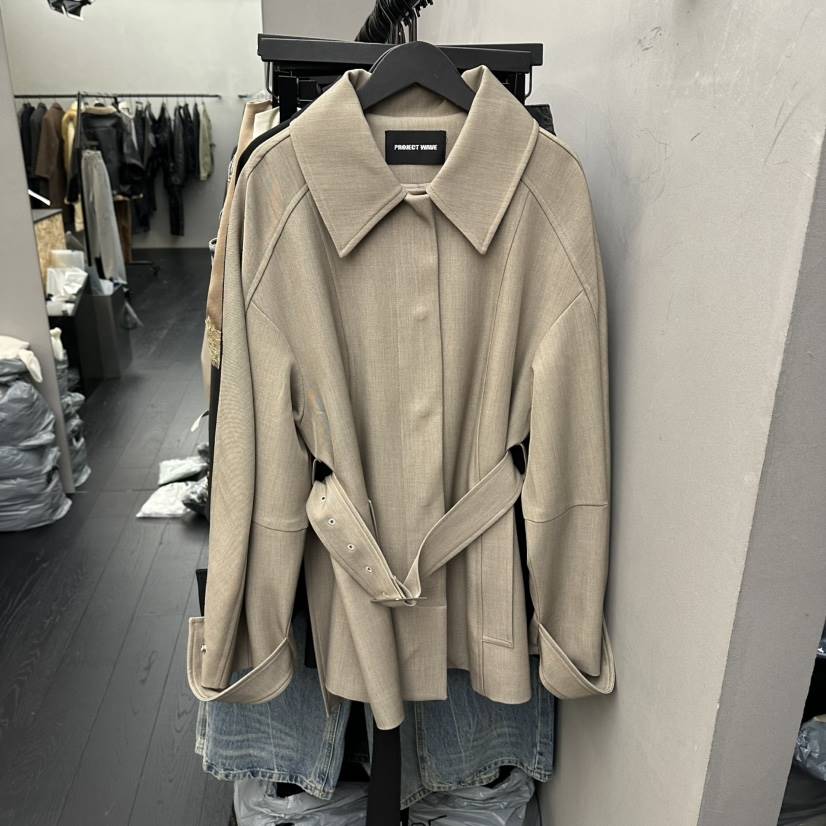 PROJECT WAVE-P東大門代購女裝新品人氣休閑夾克含腰帶PROJECT WAVE夾克