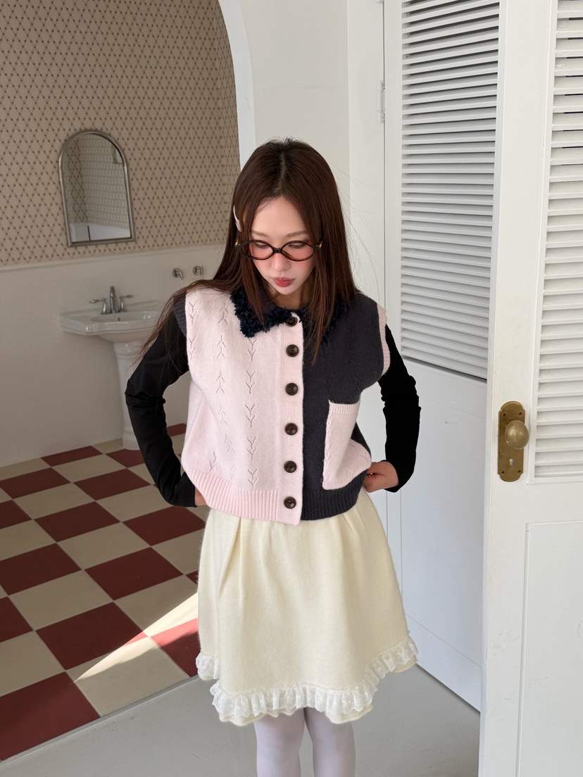 MAISONDEGLORY韓國代購女士新品26春夏推薦人氣馬甲口袋開衫MAISON DE GLORY馬甲