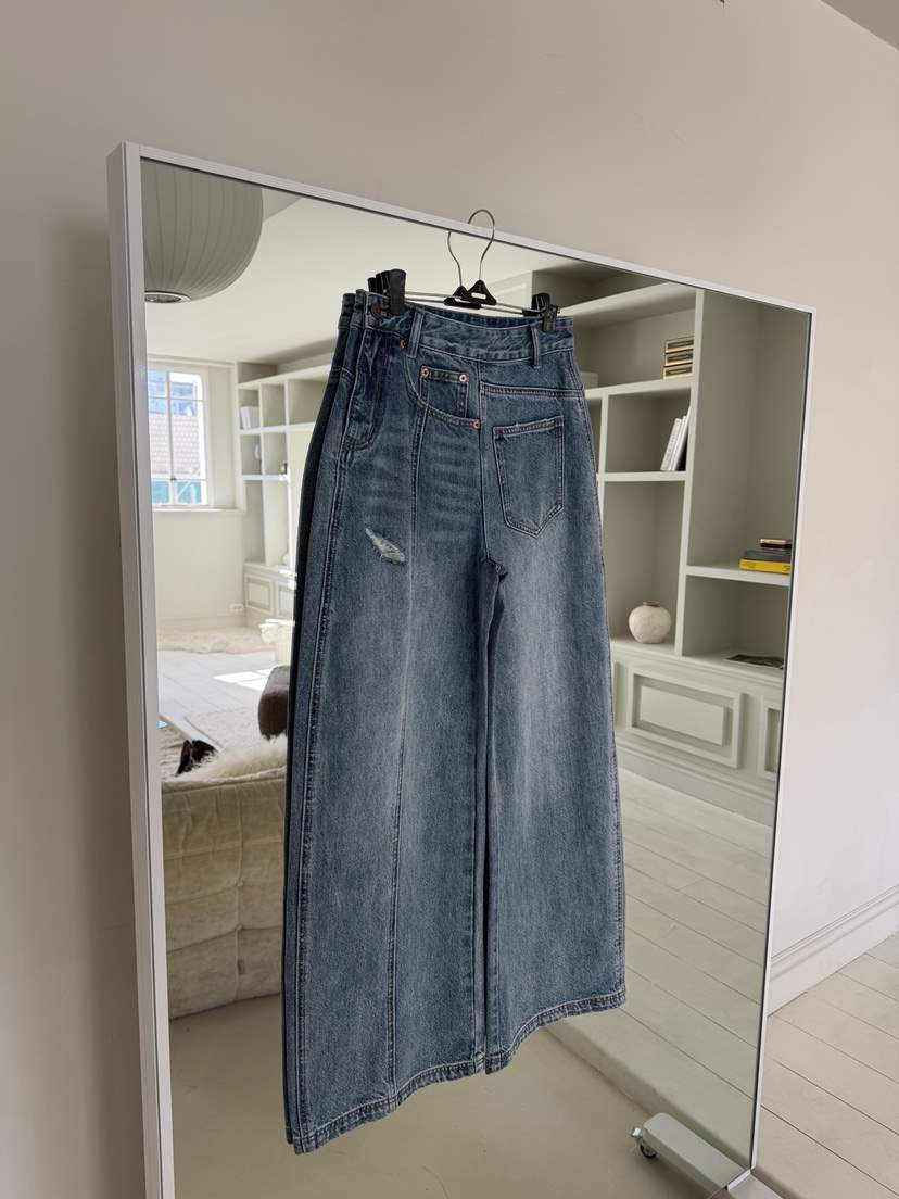 MAISONDEGLORY東大門代購女裝新品時尚熱賣職業牛仔褲紐扣MAISON DE GLORY牛仔褲