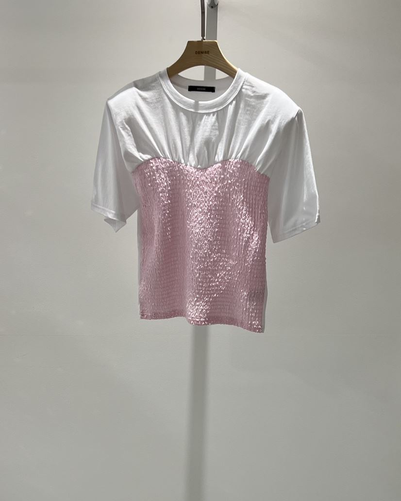 DENISE韓國直郵女裝新款人氣26春季時尚推薦休閑熱賣T恤褶皺DENISET恤