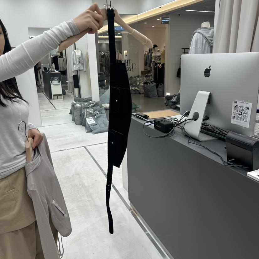 THE VALUE韓國直郵女裝新款推薦休閑腰包絨面革口袋腰帶THE VALUE腰包