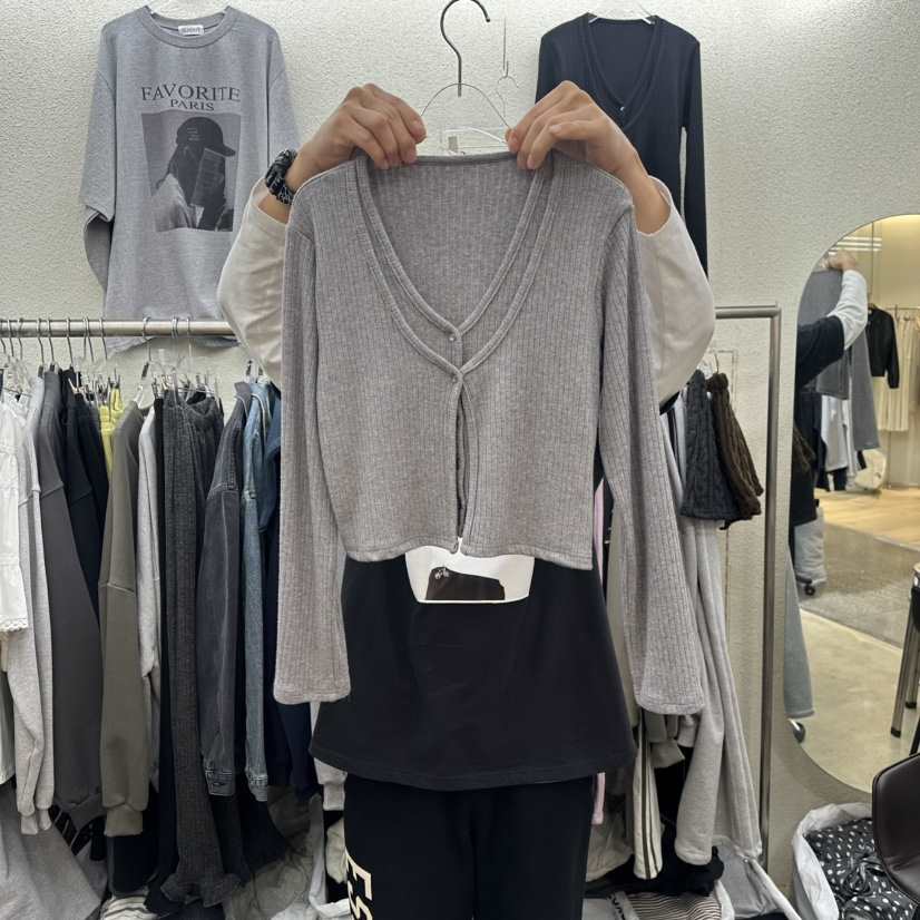 MAGOT韓國代購女士新款推薦26春季休閑時尚長袖T恤假兩件IIIΛGOT/MAGOT長袖T恤