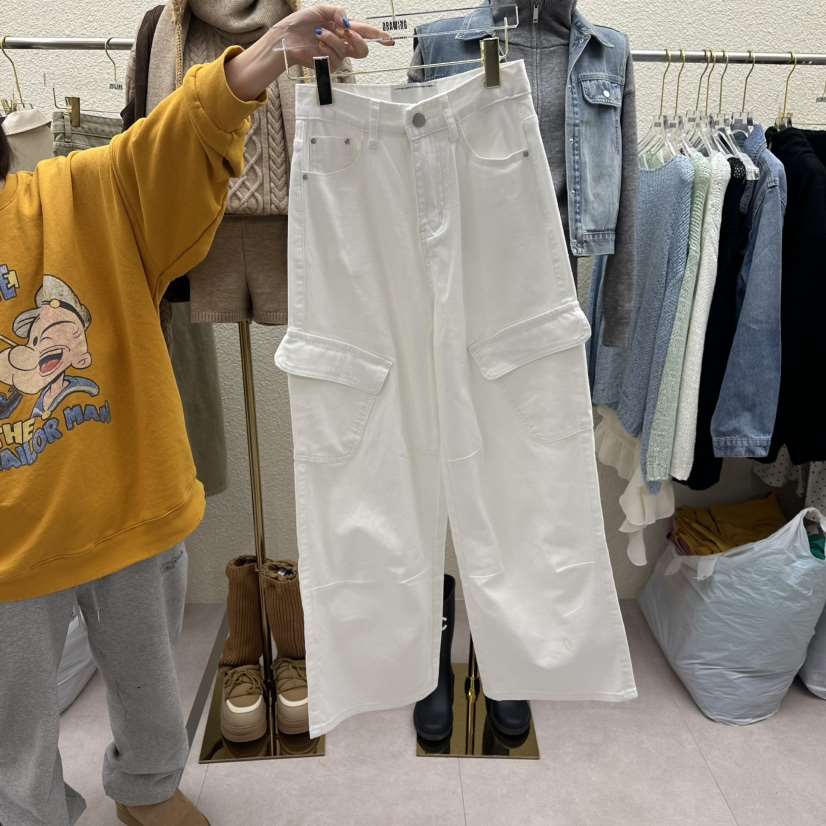 DRAWING韓國直郵女裝新品休閑時尚熱賣推薦26春季休閑褲口袋DRAWING休閑褲