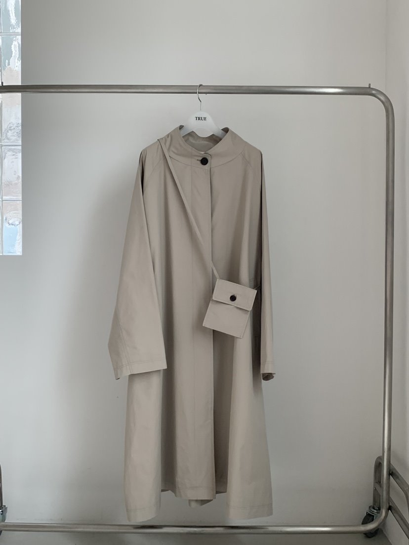 TRUE韓國直郵女士新品熱賣時尚人氣職業長款風衣口袋含包TRUE長款風衣