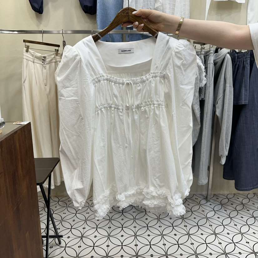 BAMBOLINA韓國直郵女裝新品26春季推薦時尚熱賣襯衫蕾絲衫BAMBOLINA襯衫/蕾絲衫
