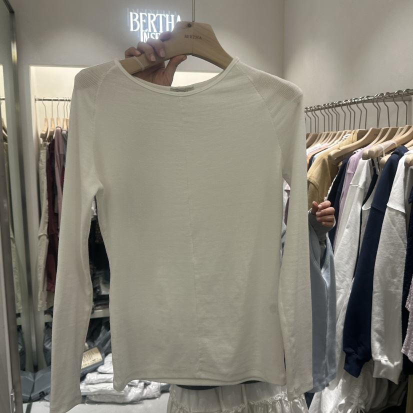 BERTHA韓國直郵女士新品休閑26春季推薦職業時尚熱賣長袖T恤BERTHA長袖T恤