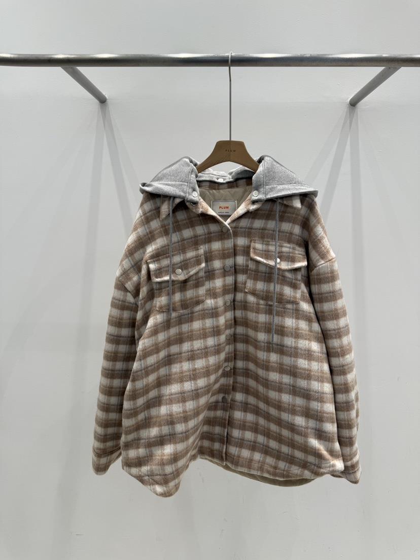 PLUM-Q/IFYOUSAYSO韓國代購女裝新品熱賣休閑人氣夾克格子PLUM-Q/IFYOUSAYSO夾克