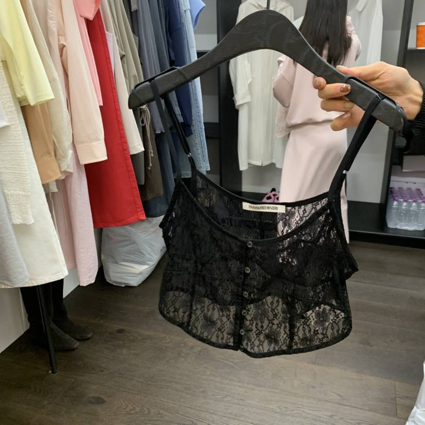 UNANSWERED-MYSTERY/FIFO韓國直郵女士新款時尚吊帶背心不含內搭蕾絲UNANSWERED-MYSTERY/FIFO吊帶/背心