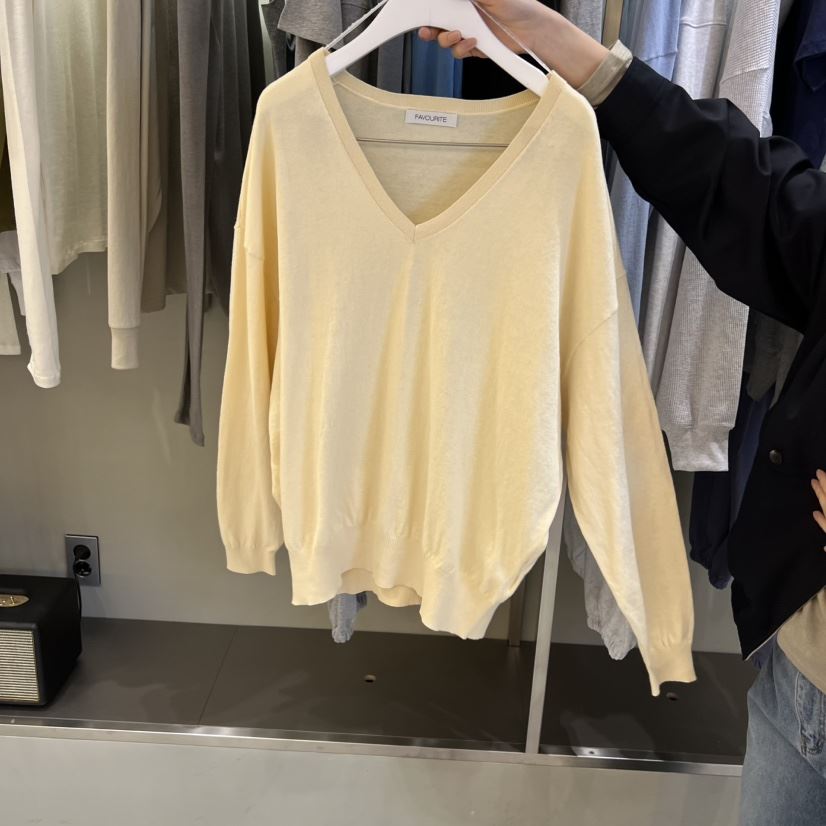 FAVE/FAVOURITE東大門直郵女士新品推薦26春夏針織衫V領FAVE/FAVOURITE針織衫