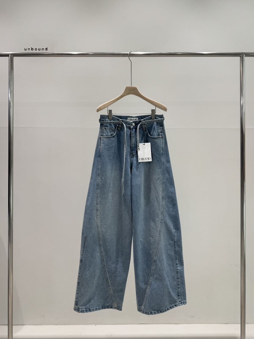 UNBOUND東大門直郵女士新款熱賣真品職業牛仔褲含腰繩腰帶UNBOUND牛仔褲