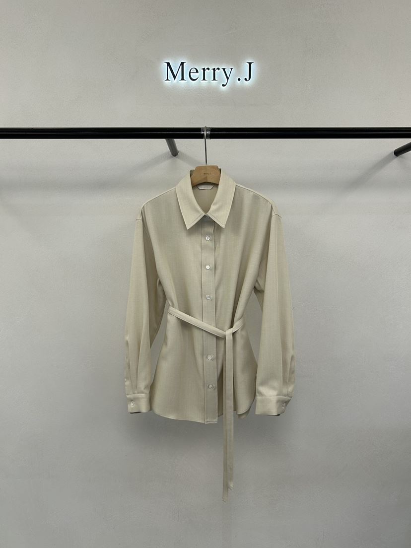 MERRY-J韓國代購女裝新品人氣真品襯衫蕾絲衫含腰繩系帶MERRY-J襯衫/蕾絲衫