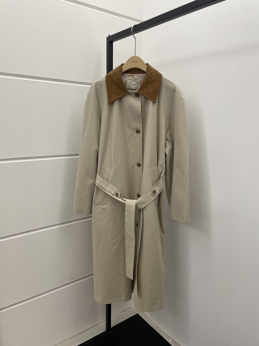 MOVENNE東大門直郵女裝新款26春季時尚長款風衣含腰帶絨面革MOVENNE長款風衣