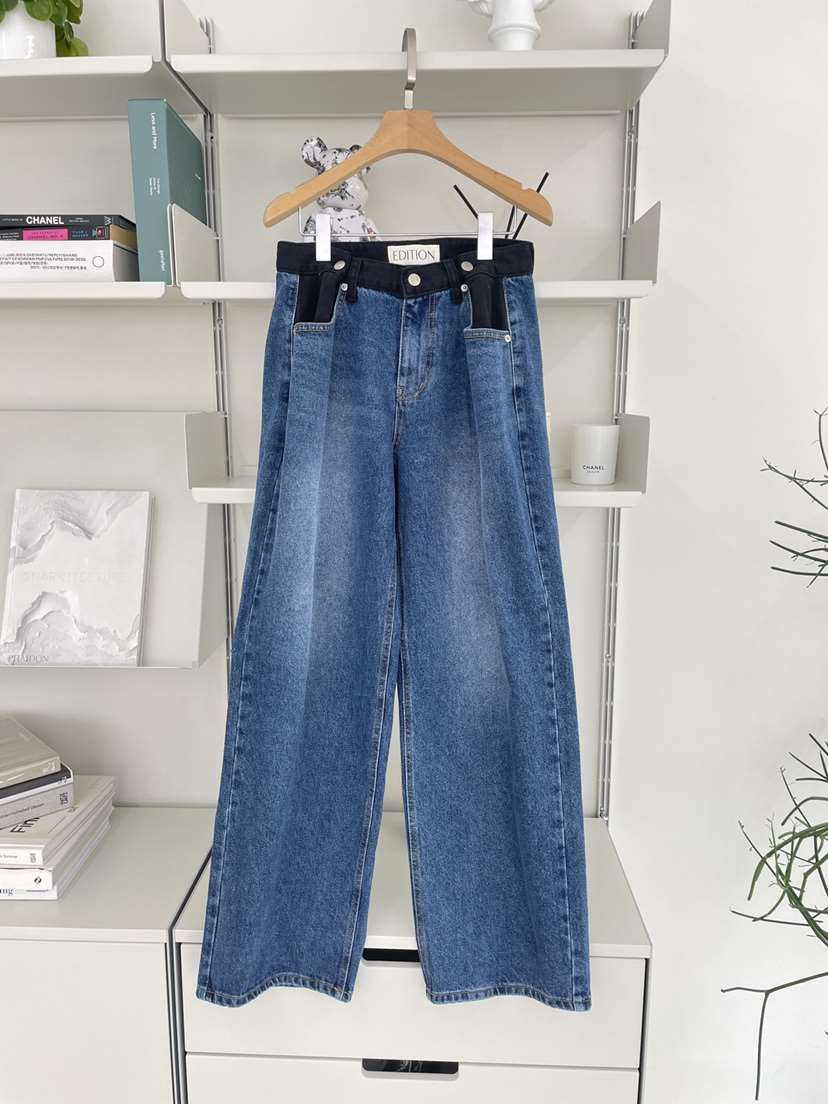 EDITION-P東大門代購女士新款職業熱賣時尚休閑牛仔褲紐扣EDITION/CHAHEE牛仔褲