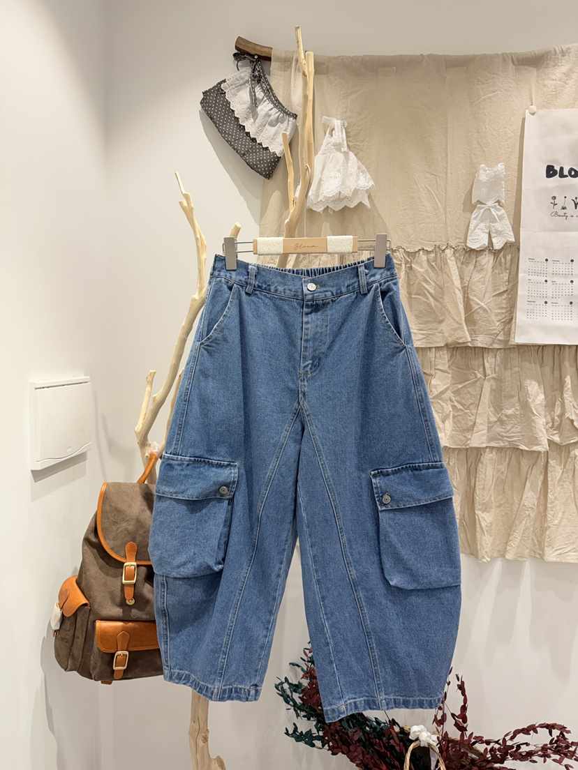 BLOOM東大門直郵女裝新款推薦熱賣26春夏休閑牛仔褲雙口袋BLOOM-S牛仔褲