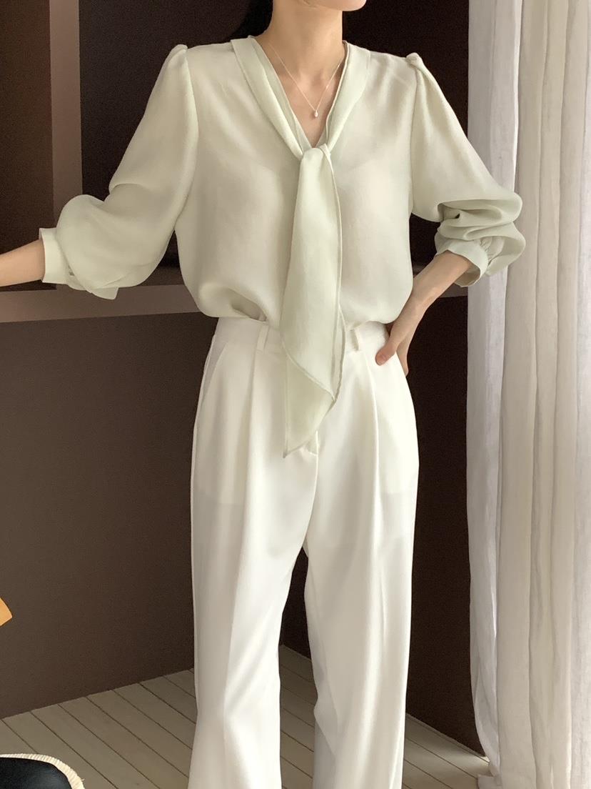 FRILL-T/DADA韓國直郵女裝新品職業時尚真品襯衫蕾絲衫V領FRILL-T/DADA襯衫/蕾絲衫