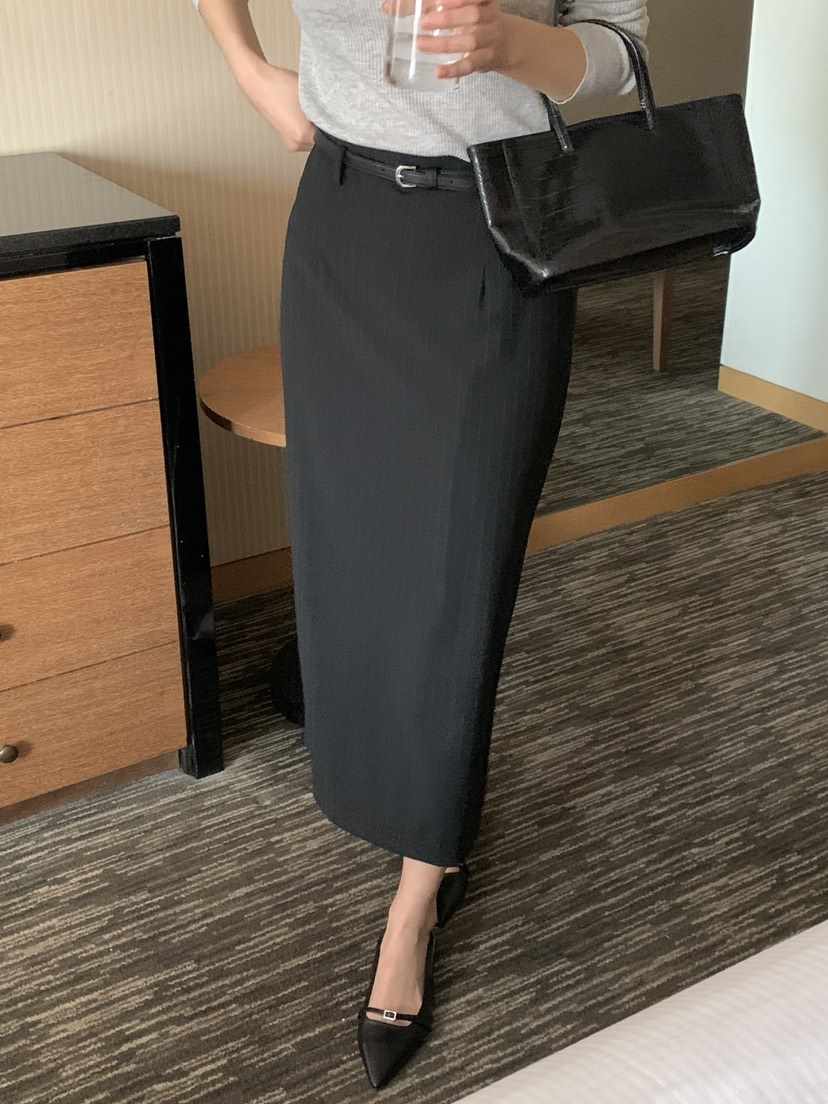 FRILL-T/DADA韓國直郵女士新款推薦時尚人氣長裙不含腰帶FRILL-T/DADA長裙