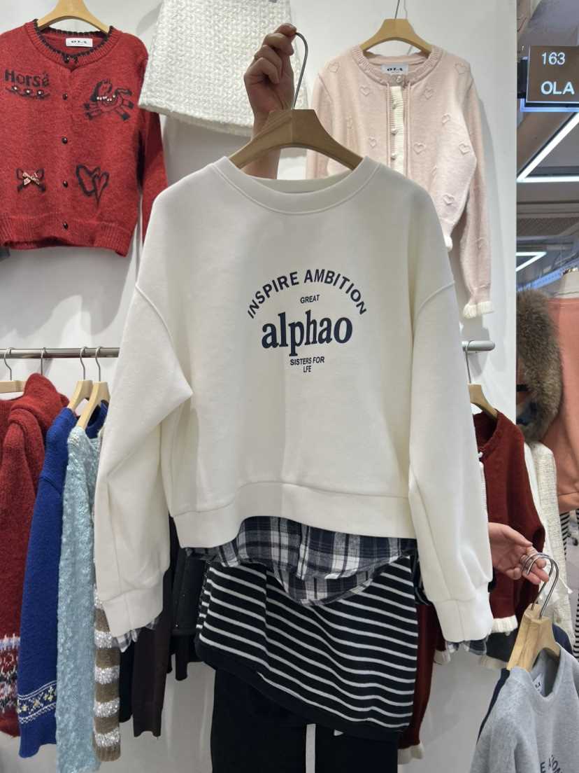 OLA韓國直郵女士新品26春夏真品時尚人氣推薦休閑職業衛衣mellor/OLA衛衣