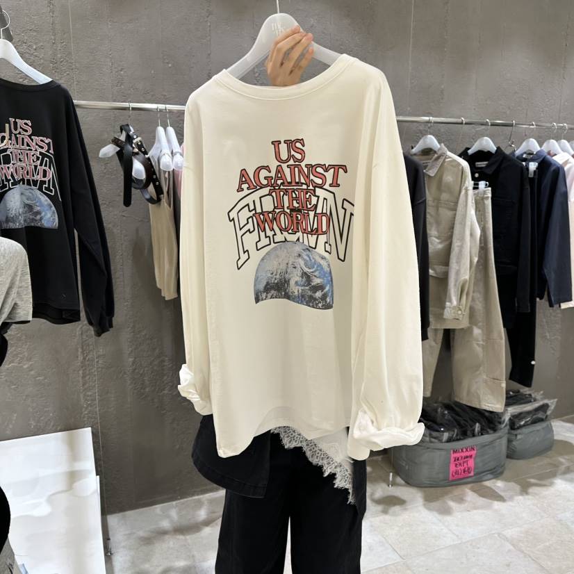 MIXXIN韓國直郵女士新品熱賣真品休閑26春夏職業時尚長袖T恤MIXXIN長袖T恤