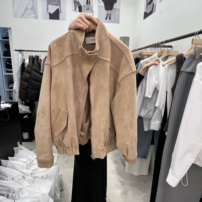 RECOVER東大門代購女裝新品時尚人氣推薦職業26春夏夾克絨面革RECOVER/MOMENT夾克