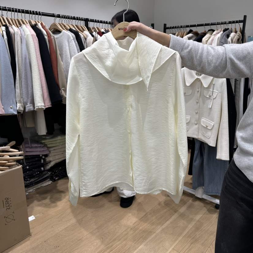 M.G.N東大門代購女士新品推薦休閑26春夏襯衫蕾絲衫含圍巾MAGNET襯衫/蕾絲衫