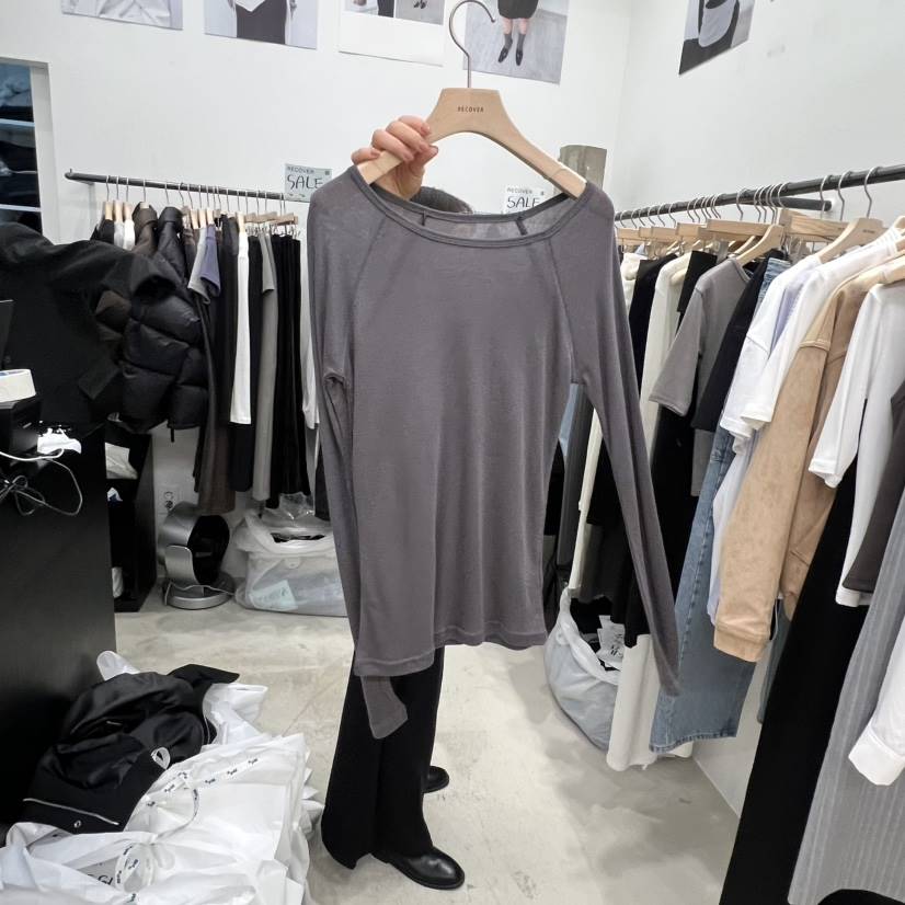 RECOVER東大門實拍女士新款真品26春夏休閑職業人氣長袖T恤RECOVER/MOMENT長袖T恤