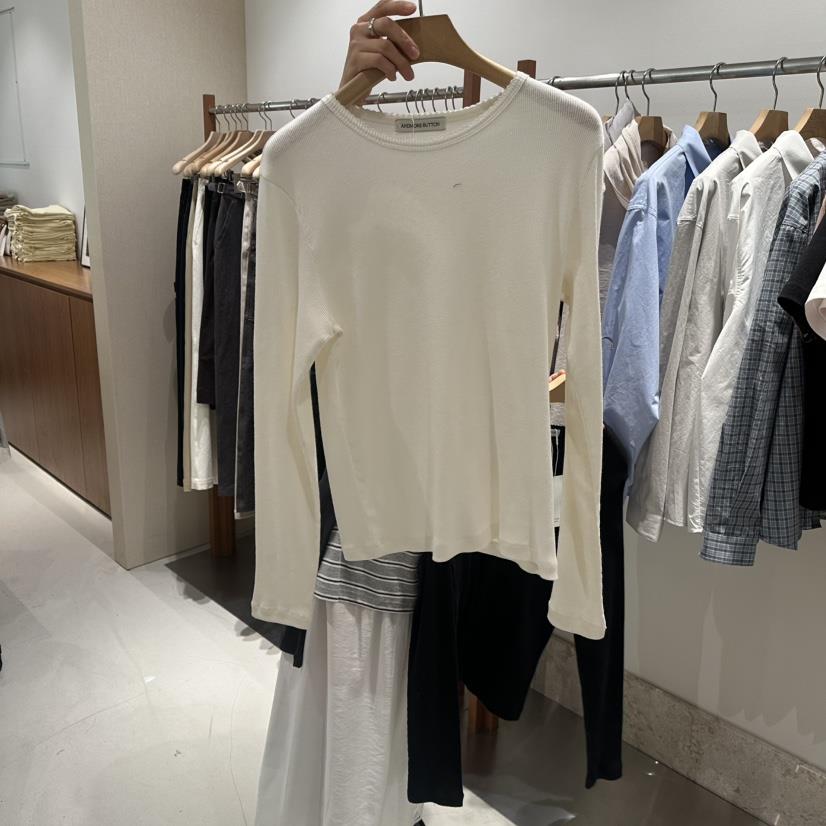 ANDMORE BUTTON韓國代購女裝新款推薦26春季長袖T恤蕾絲花ANDMORE BUTTON長袖T恤