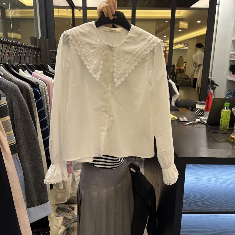 LE ETOILE東大門代購女裝新品26春季休閑時尚襯衫蕾絲衫LE ETOILE襯衫/蕾絲衫
